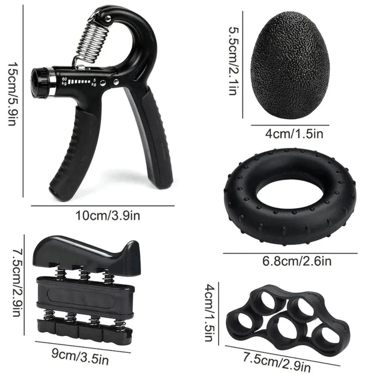 GripMaster 5 en 1 – Kit de Rehabilitación y Fuerza para Manos y Antebrazos