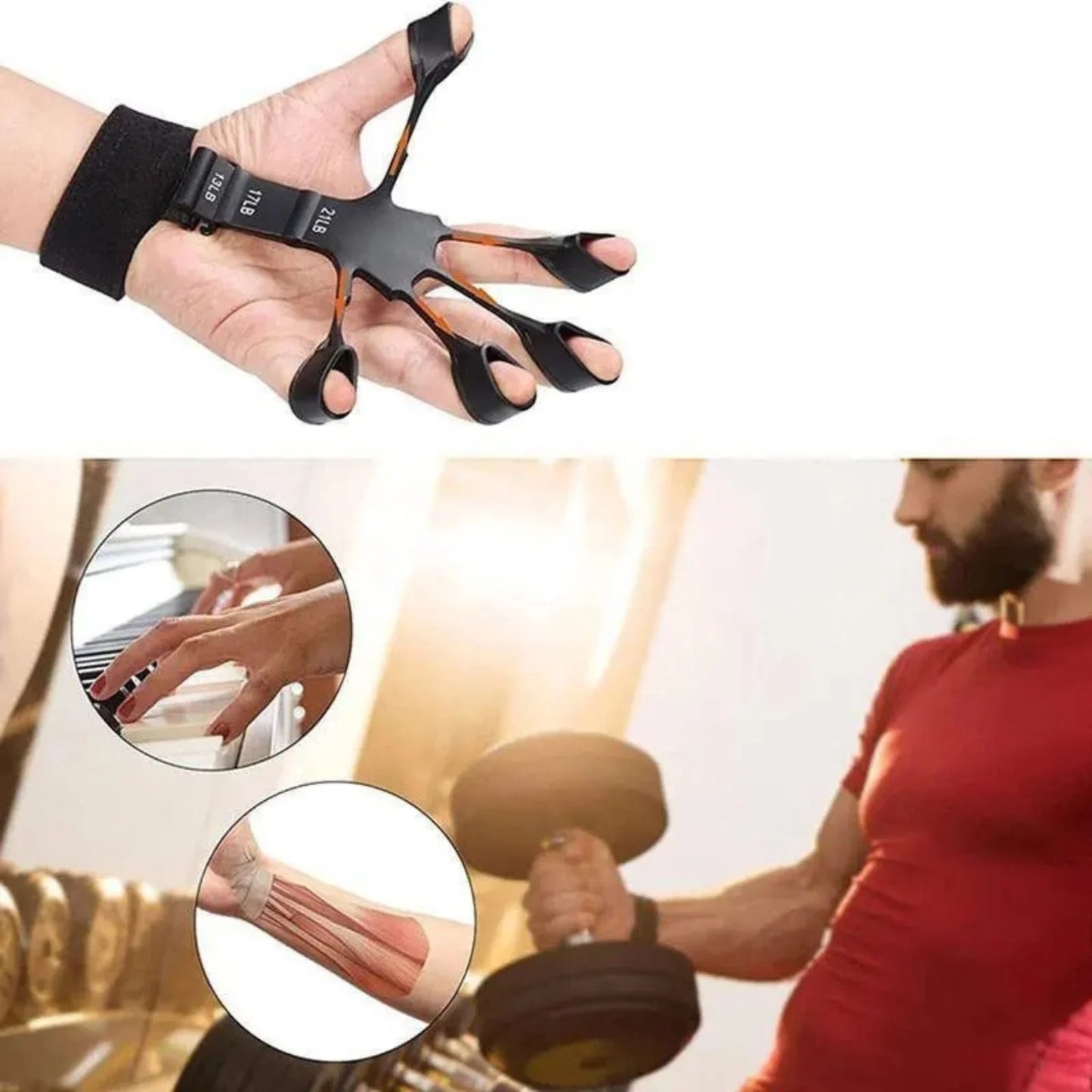 GripMaster – Fortalecedor de Manos y Dedos con Resistencia Ajustable