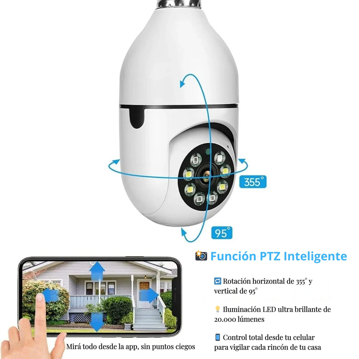 Safe360™ – Foco Cámara con Visión 360° y Audio