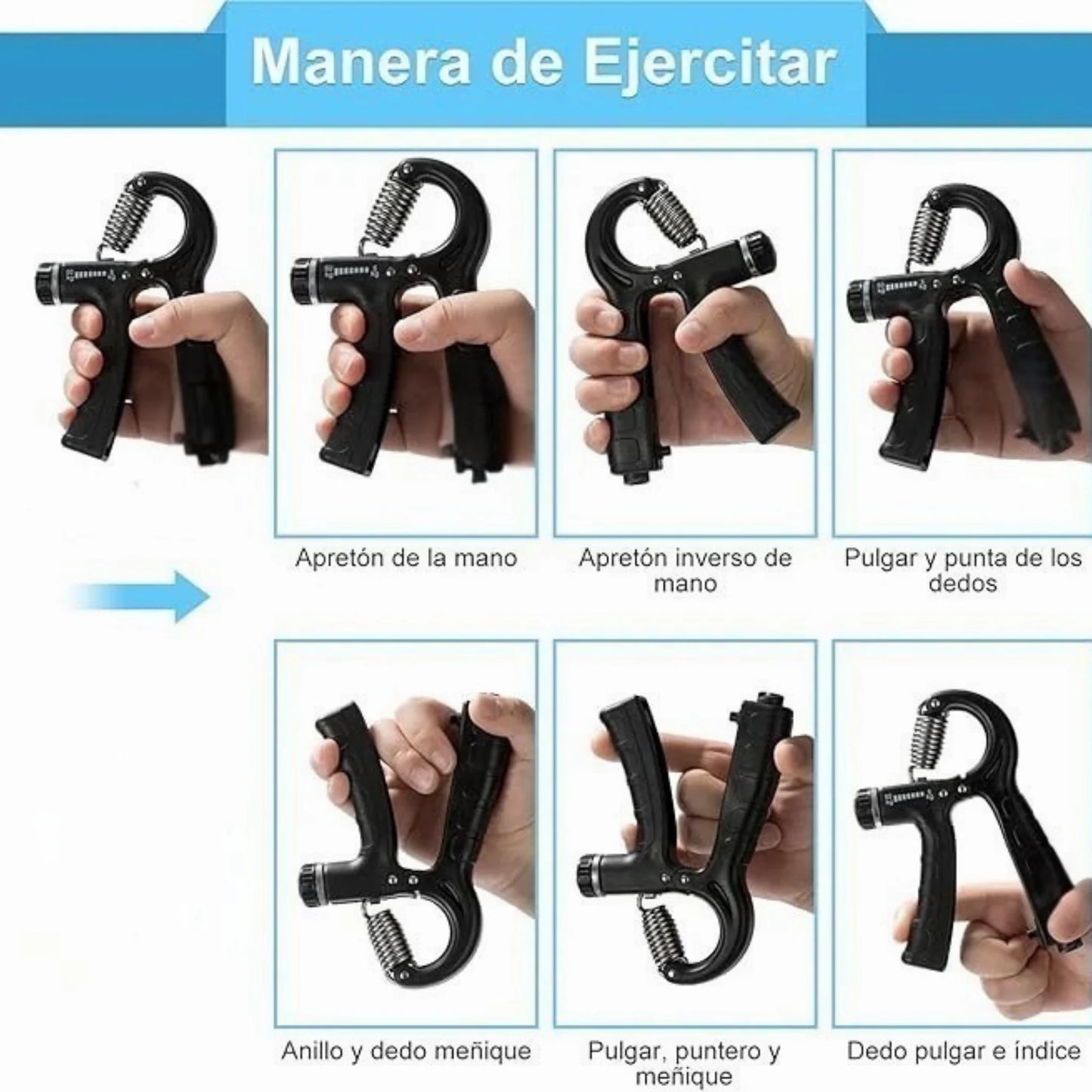 GripMaster 5 en 1 – Kit de Rehabilitación y Fuerza para Manos y Antebrazos