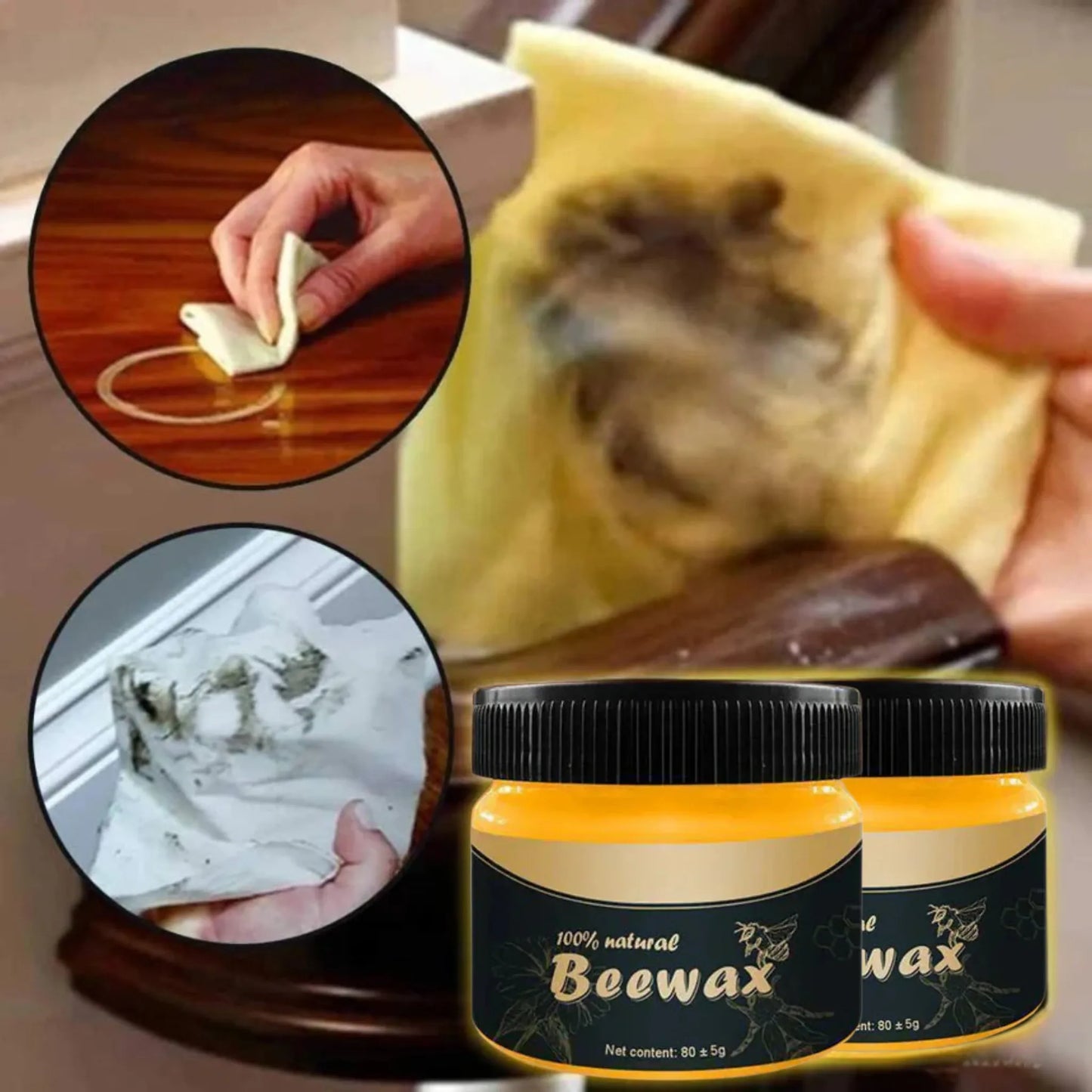 Cera Restauradora BeeWax™ 85g – Protección y Brillo para Madera