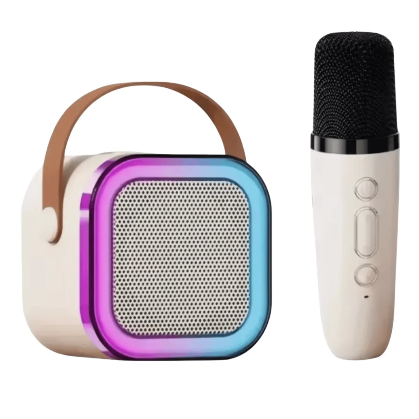 Mini Karaoke Party RGB – Fiesta Portátil con Luces y Micrófono Inalámbrico