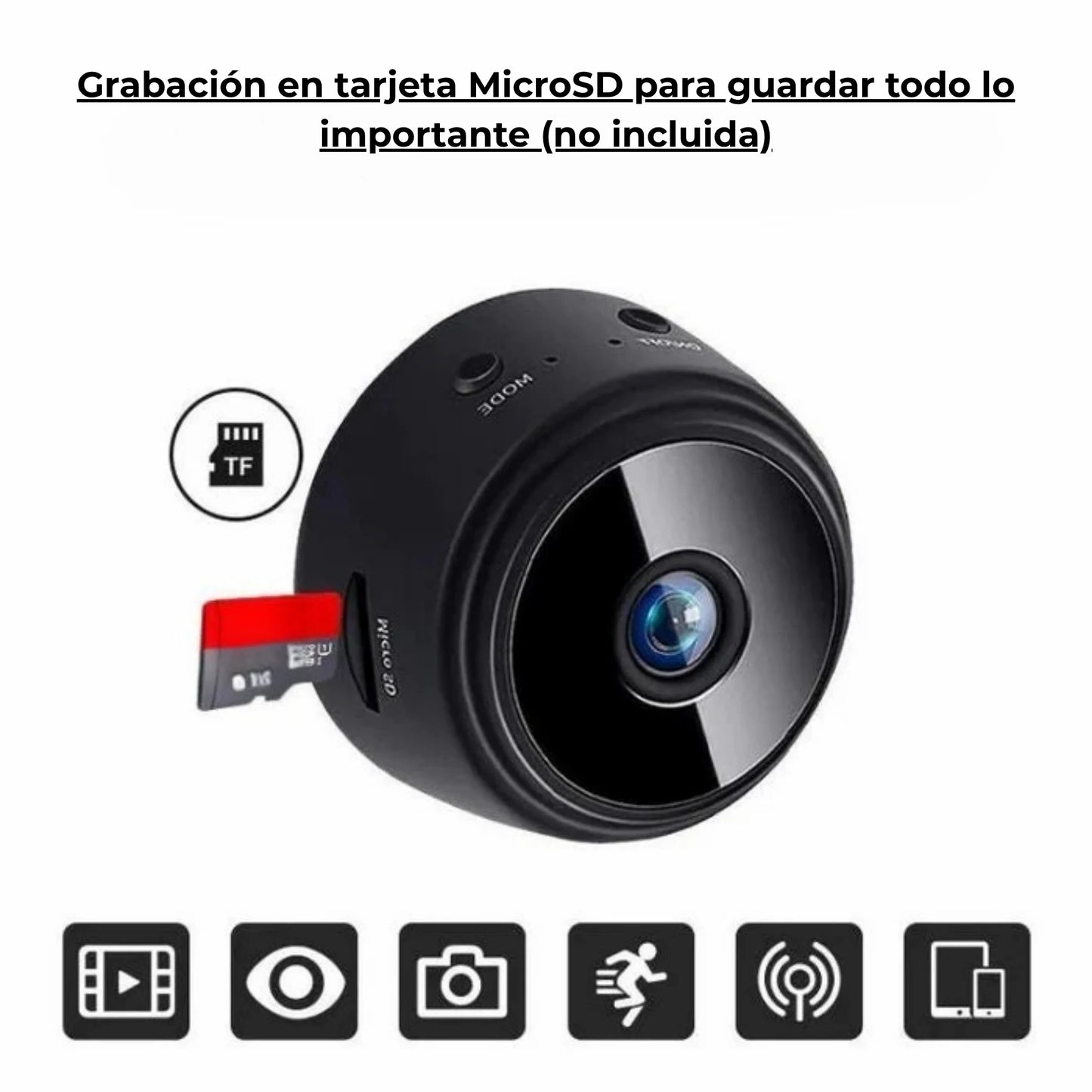 Mini Cámara Espía WiFi A9 con Visión Nocturna HD