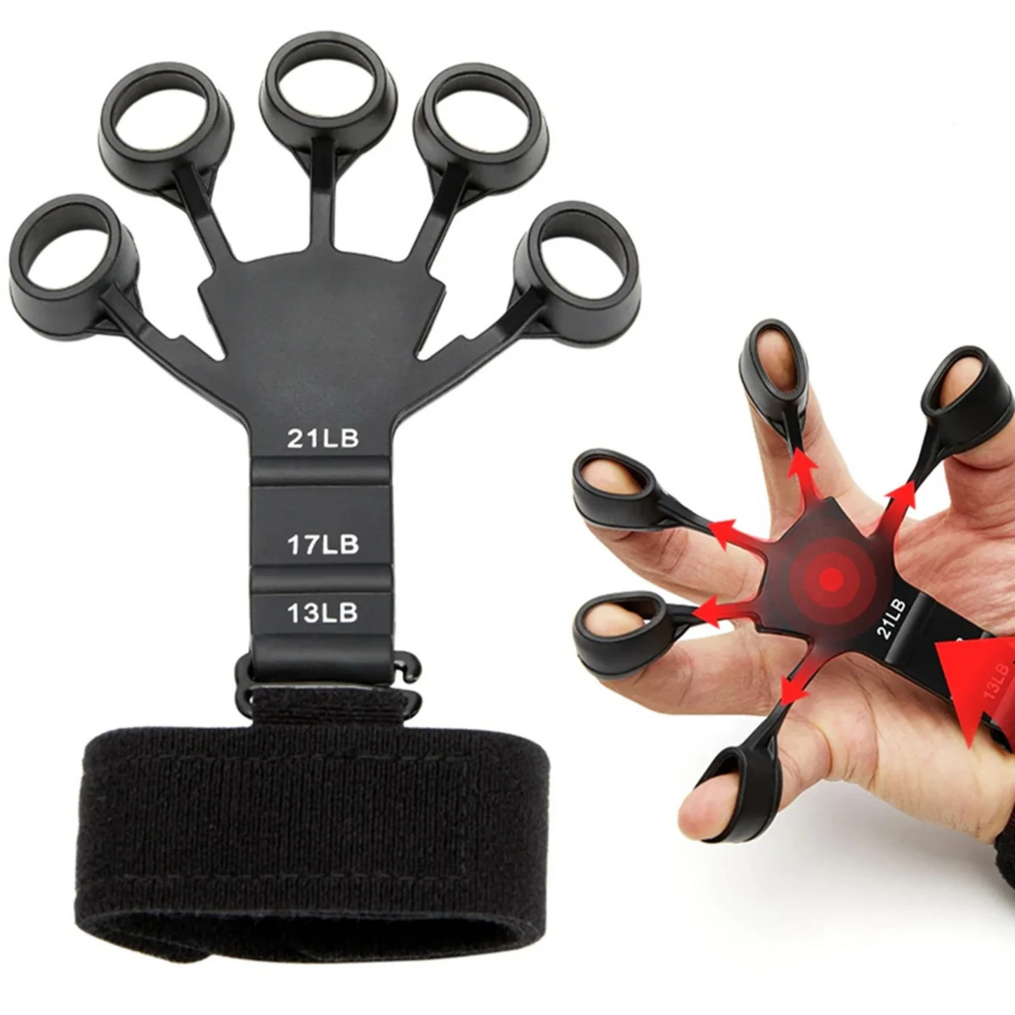 GripMaster – Fortalecedor de Manos y Dedos con Resistencia Ajustable