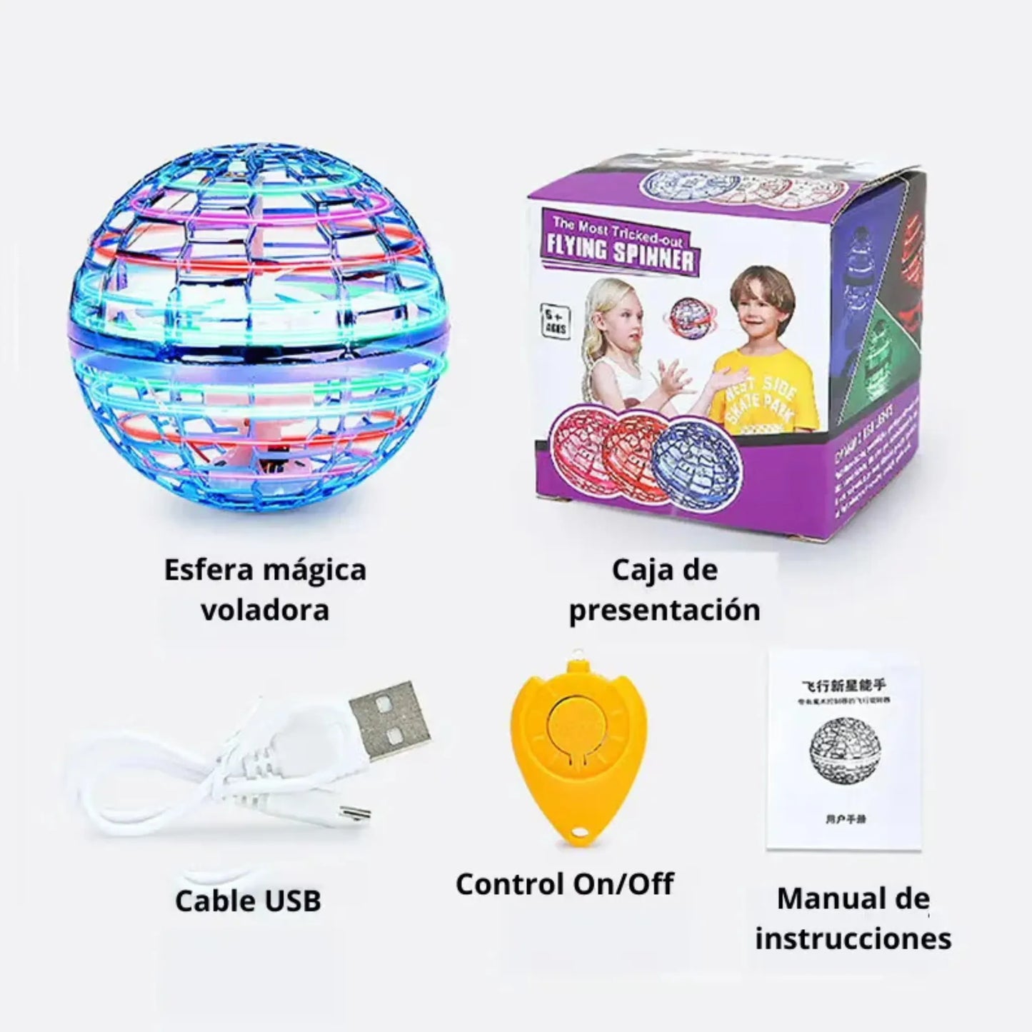 Orbe Volador LED Boomerang Recargable