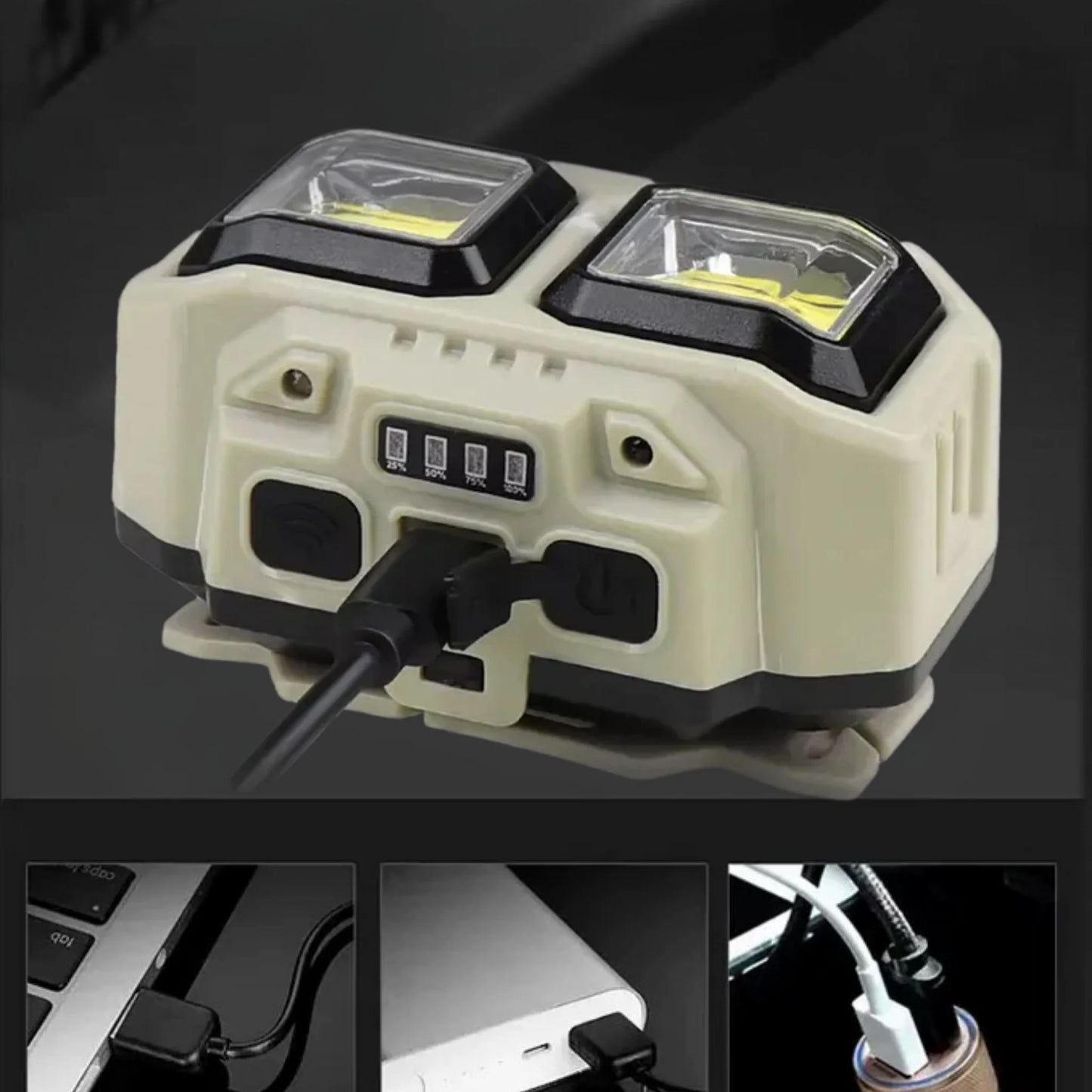 HeadBeam Pro™ – Linterna Frontal LED con Sensor Recargable