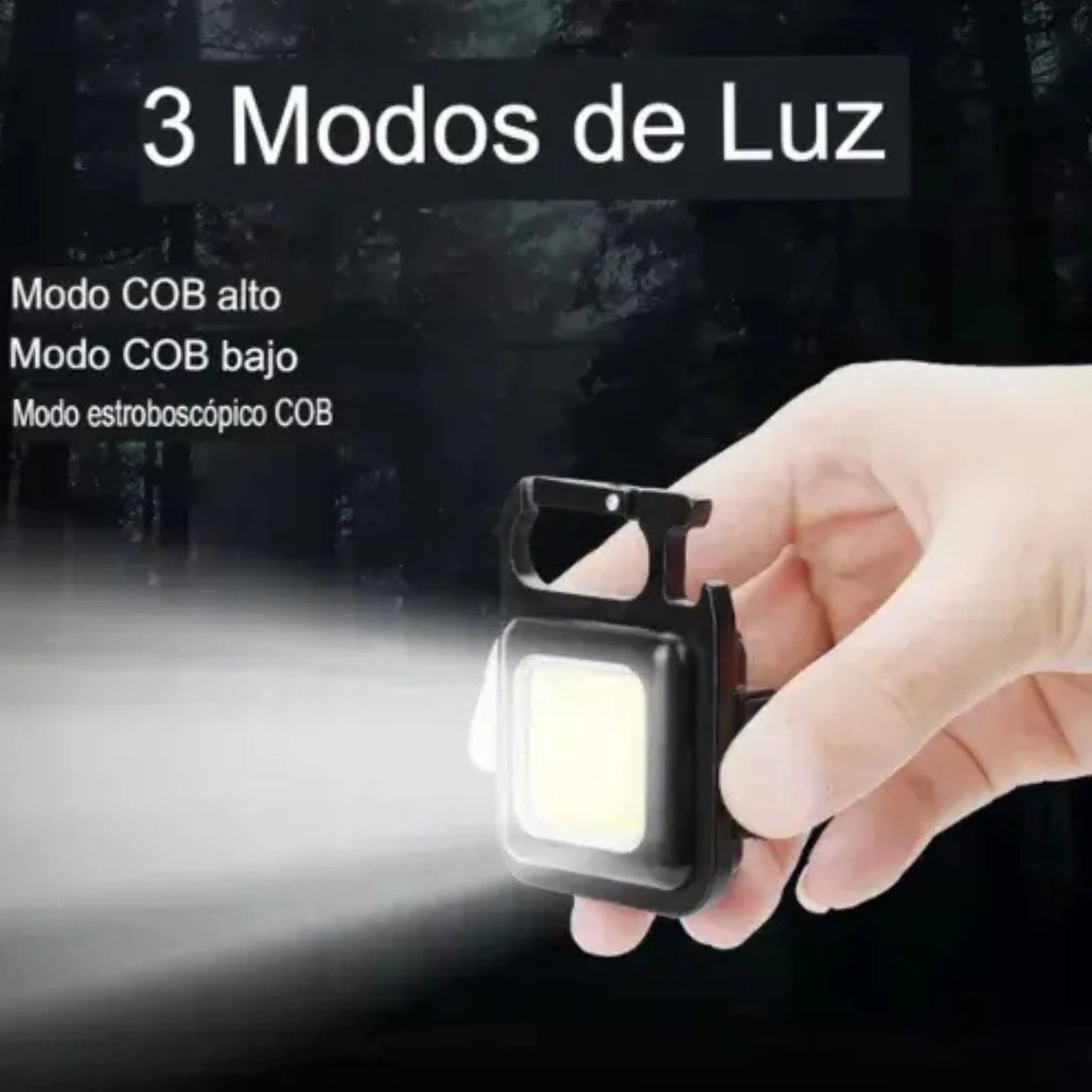 Mini Linterna LED Recargable con Clip, Imán y Destapador