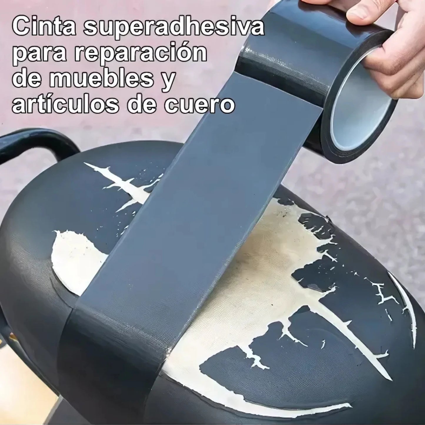 Cinta Reparadora CueroFix™ Negra – 10 Metros de Solución Duradera