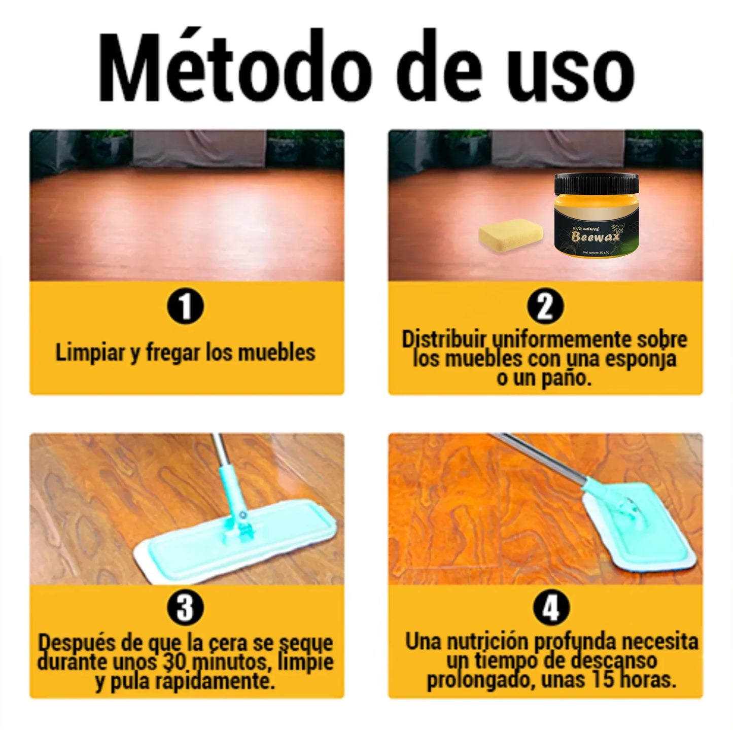 Cera Restauradora BeeWax™ 85g – Protección y Brillo para Madera