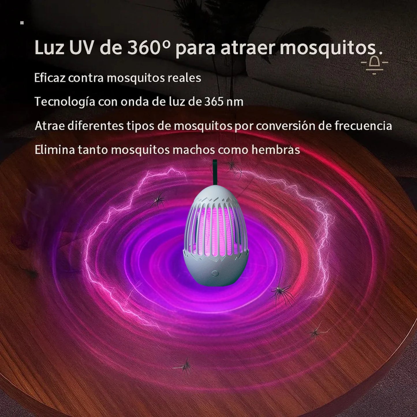 Lámpara Antimosquitos FLASH 3 en 1 – Luz + Trampa Segura + USB