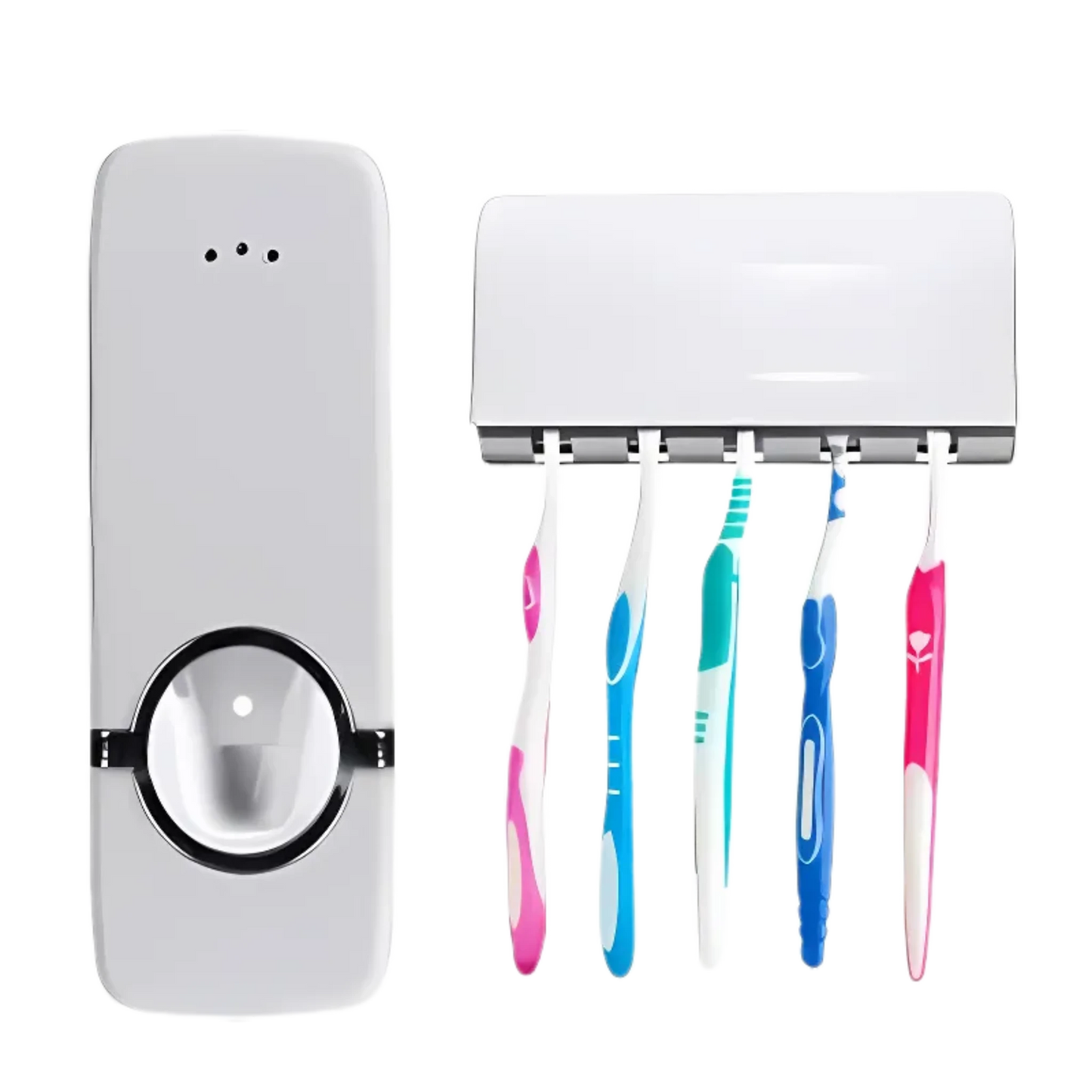 Organizador de Baño 2 en 1 – Dispensador + Guarda Cepillos