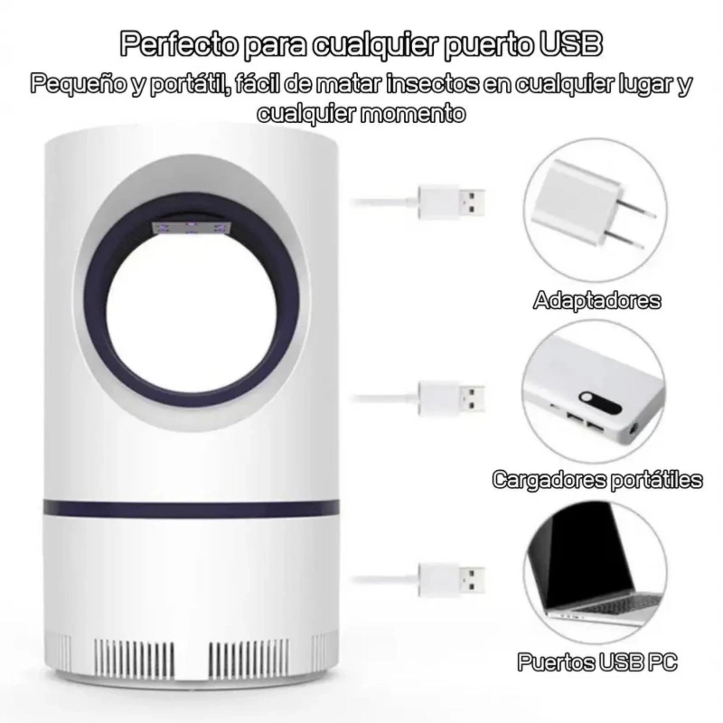 Lámpara Antimosquitos USB Silenciosa y Sin Químicos