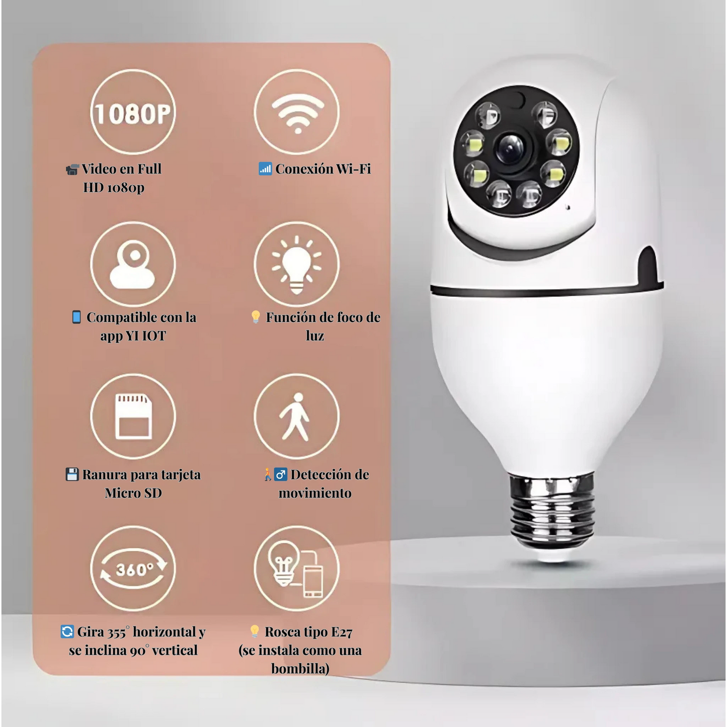 Safe360™ – Foco Cámara con Visión 360° y Audio