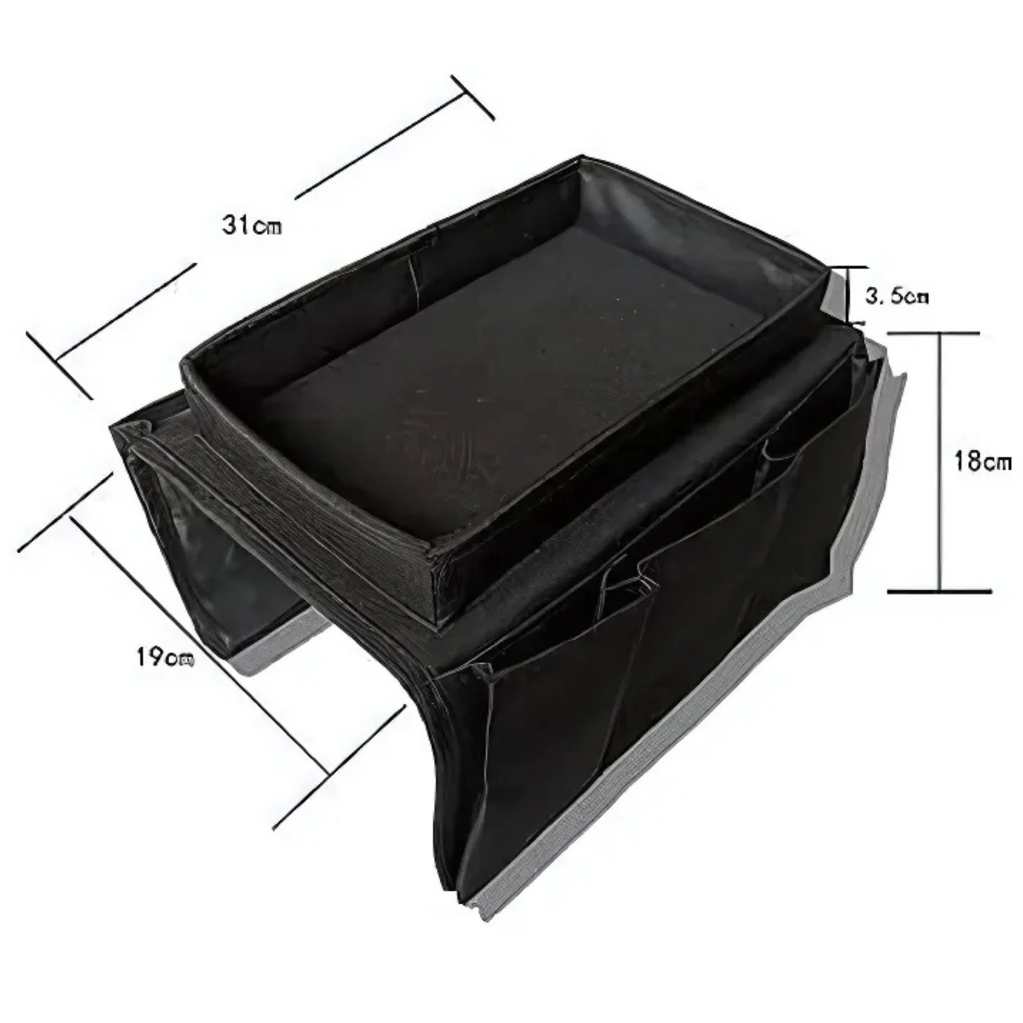 SofaPocket™ – Organizador de Sofá con Bandeja Superior y 6 Bolsillos
