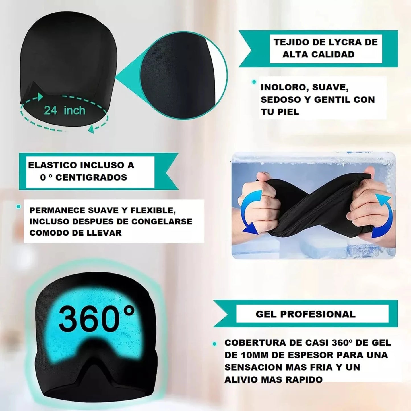 MigraFree™ – Gorro de Gel Frío-Calor para Dolores de Cabeza