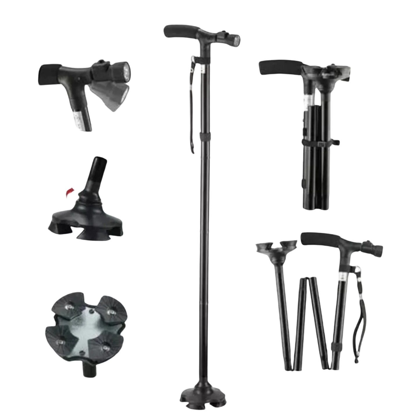 PasoSeguro™ – Bastón Plegable con Luz LED para Mayores