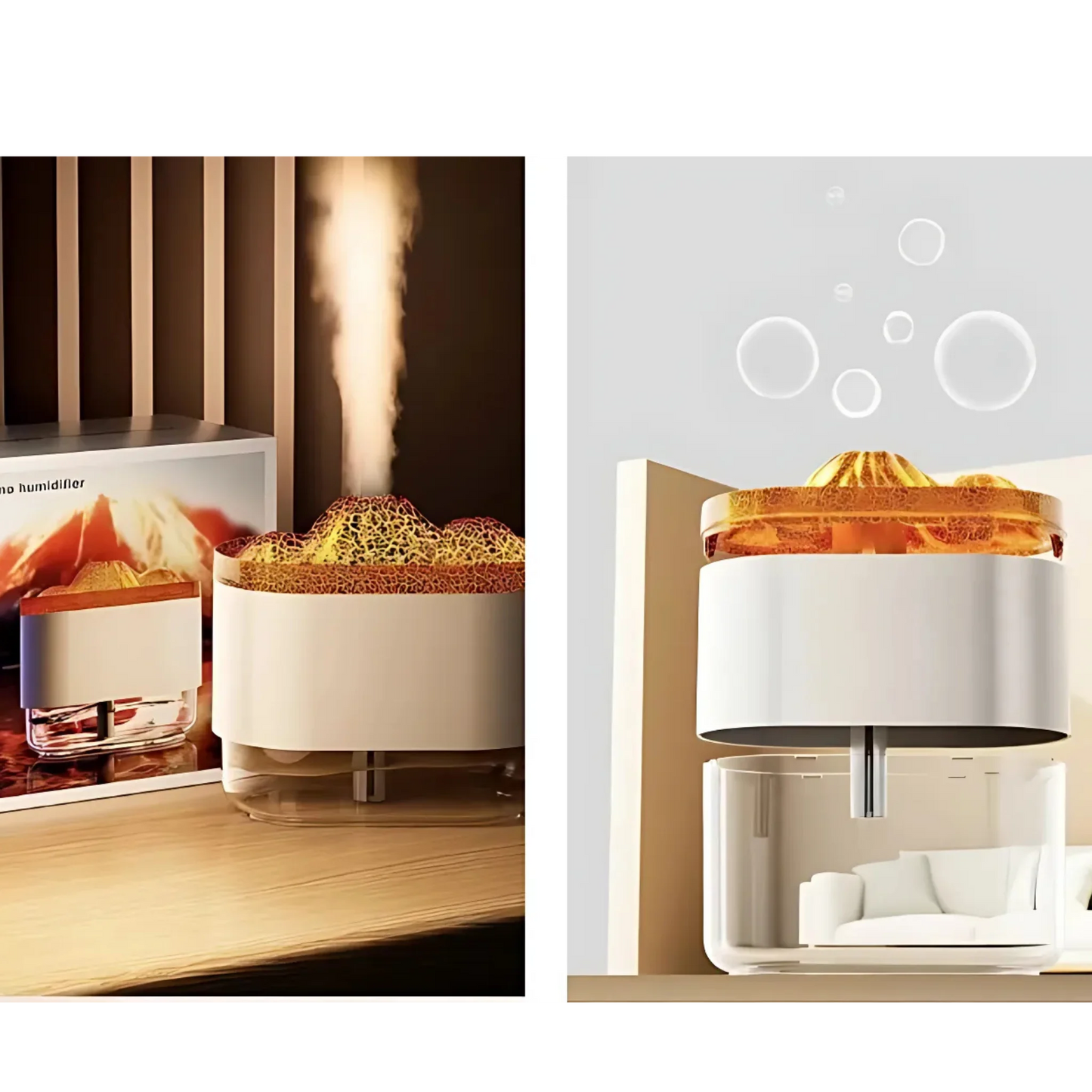 VolcanoGlow™ – Humidificador Aromático con Efecto Volcán 3D