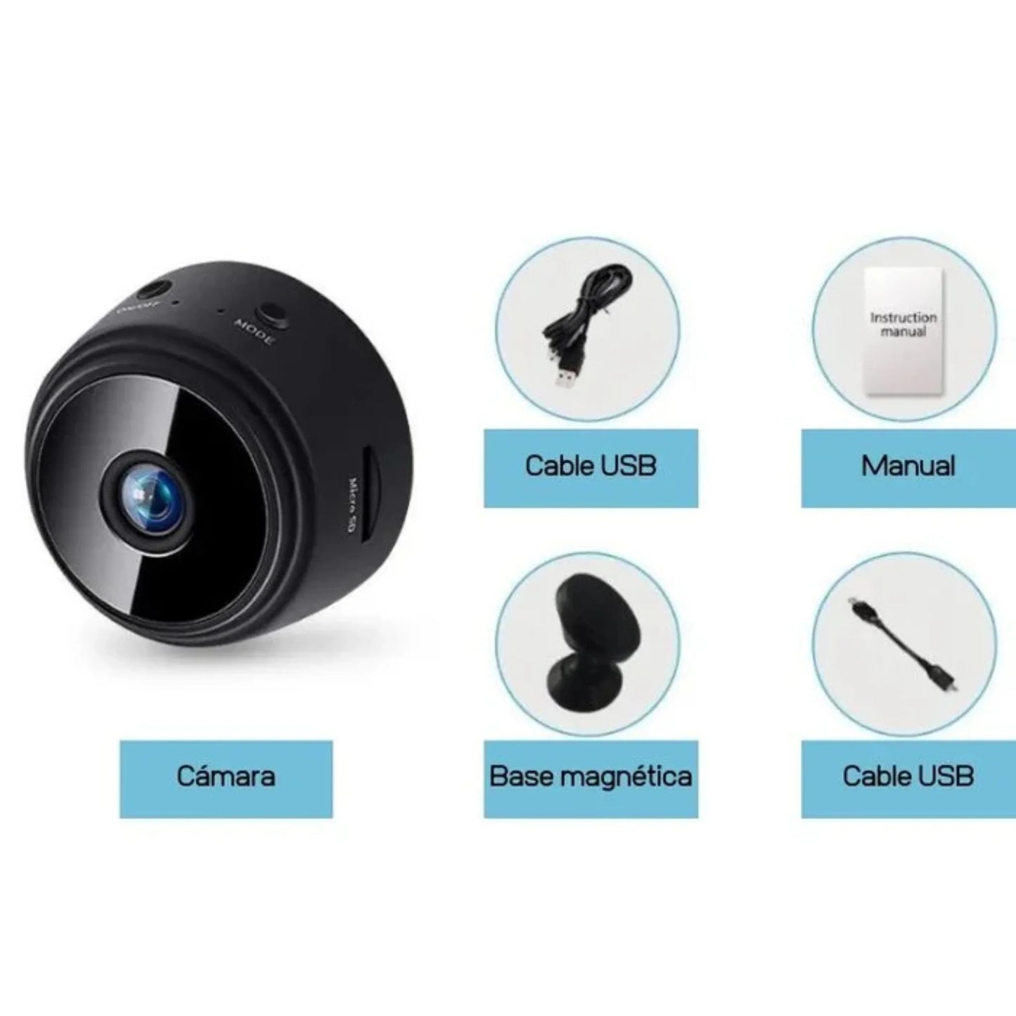 Mini Cámara Espía WiFi 360° con Visión Nocturna HD