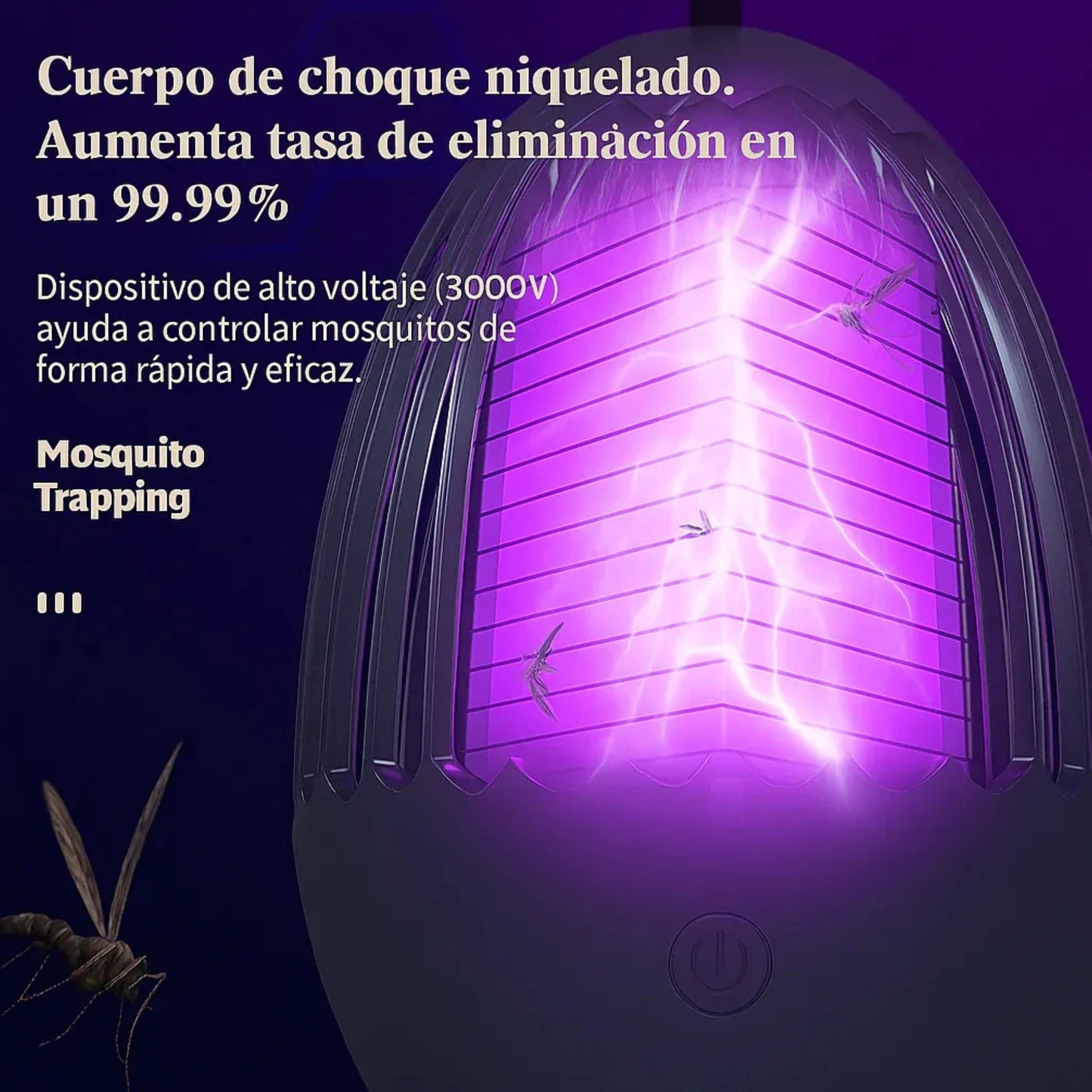 Lámpara Antimosquitos FLASH 3 en 1 – Luz + Trampa Segura + USB