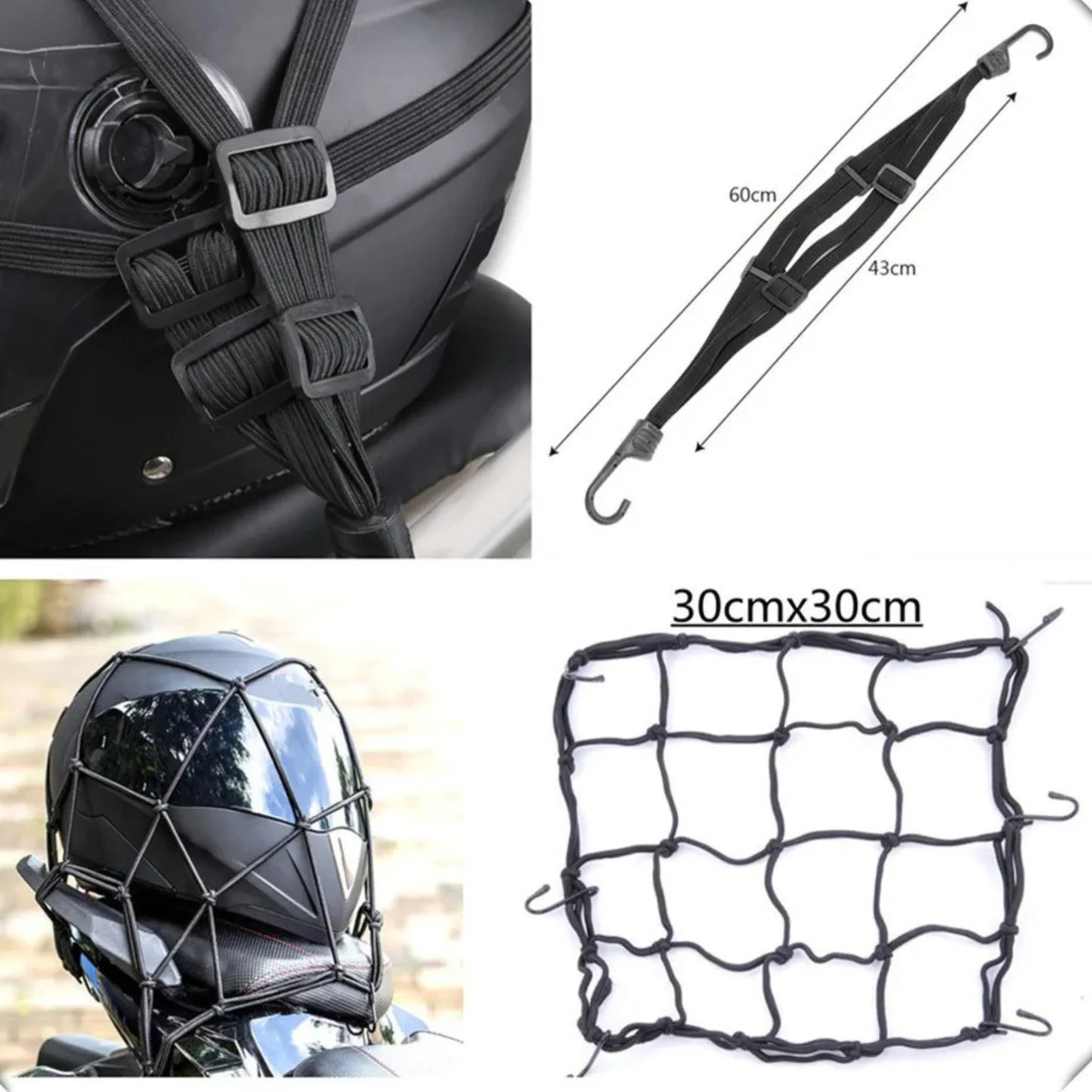 MotoNet™ – Red Elástica Multiuso con Ganchos de Acero para Motocicleta