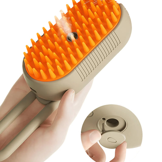 Cepillo a Vapor 3 en 1 para Mascotas – Limpieza, Cepillado y Relajación