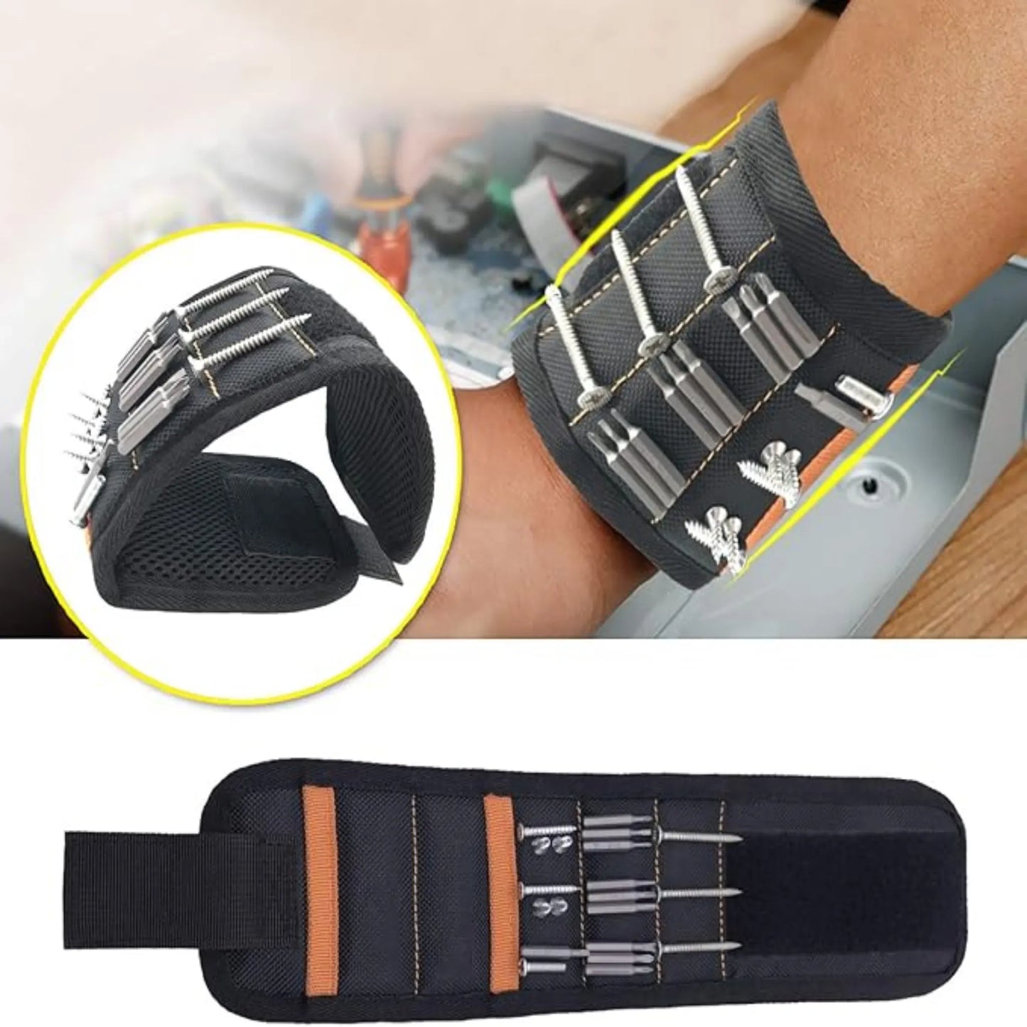 Brazalete Magnético para Tornillos y Herramientas