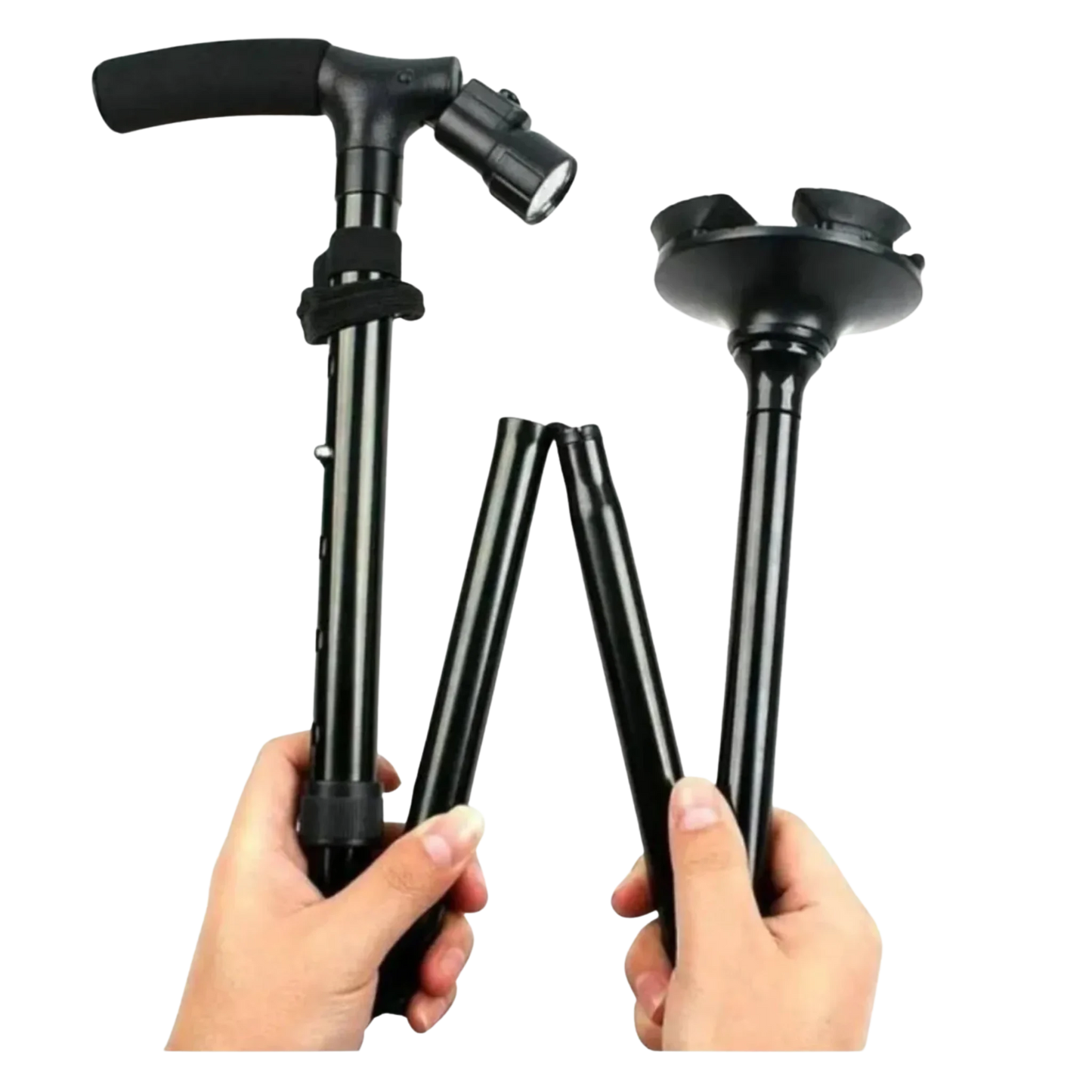 PasoSeguro™ – Bastón Plegable con Luz LED para Mayores