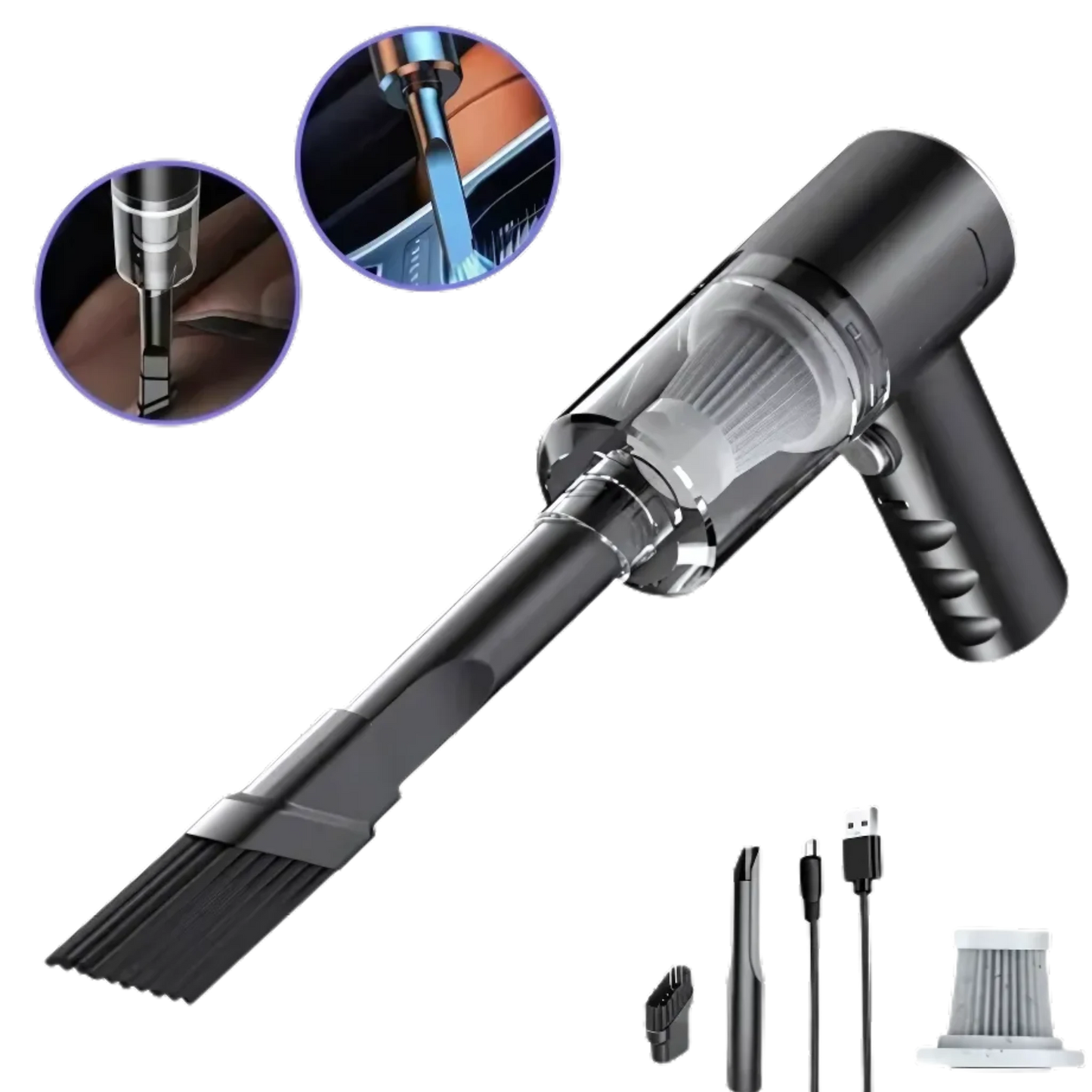 AspirClean™ – Aspiradora Portátil 3 en 1 con Alta Potencia y Carga USB