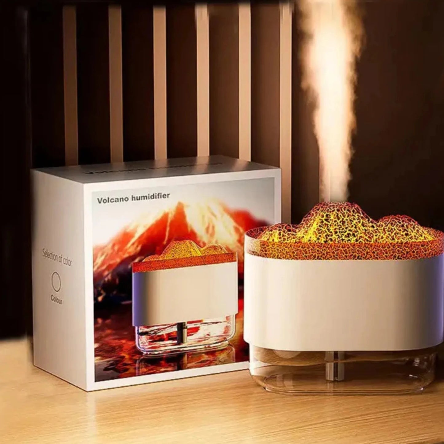 VolcanoGlow™ – Humidificador Aromático con Efecto Volcán 3D
