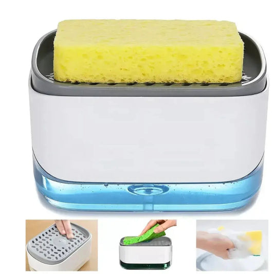 Dispensador de Jabón 2 en 1 con Porta Esponja – Práctico y Antideslizante