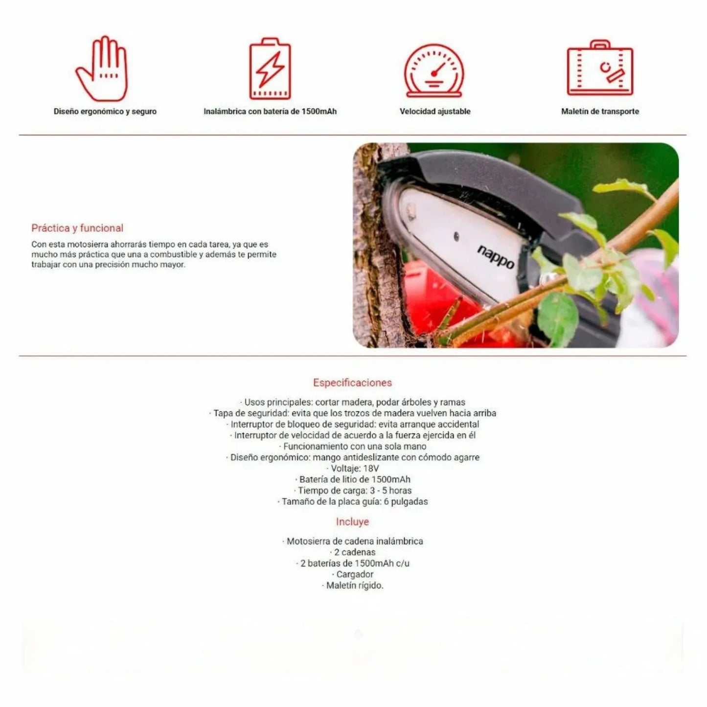 PowerSaw Nappo™ 6" – Cortá con Potencia Portátil