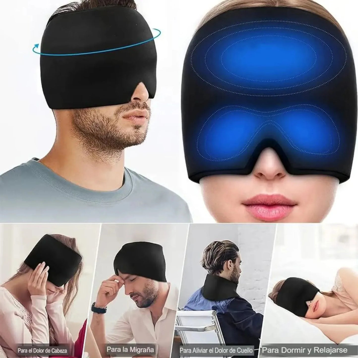 MigraFree™ – Gorro de Gel Frío-Calor para Dolores de Cabeza