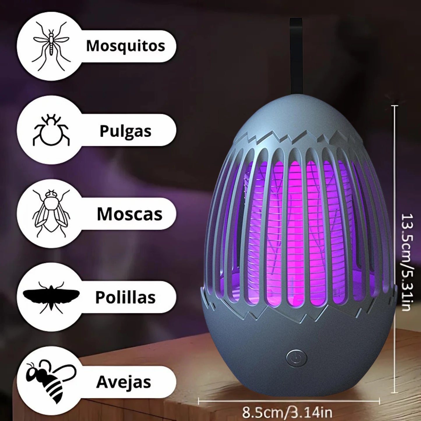 Lámpara Antimosquitos FLASH 3 en 1 – Luz + Trampa Segura + USB