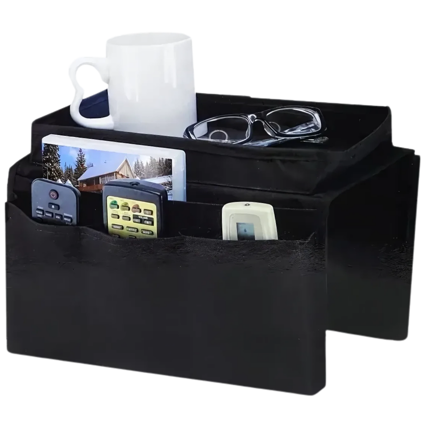 SofaPocket™ – Organizador de Sofá con Bandeja Superior y 6 Bolsillos